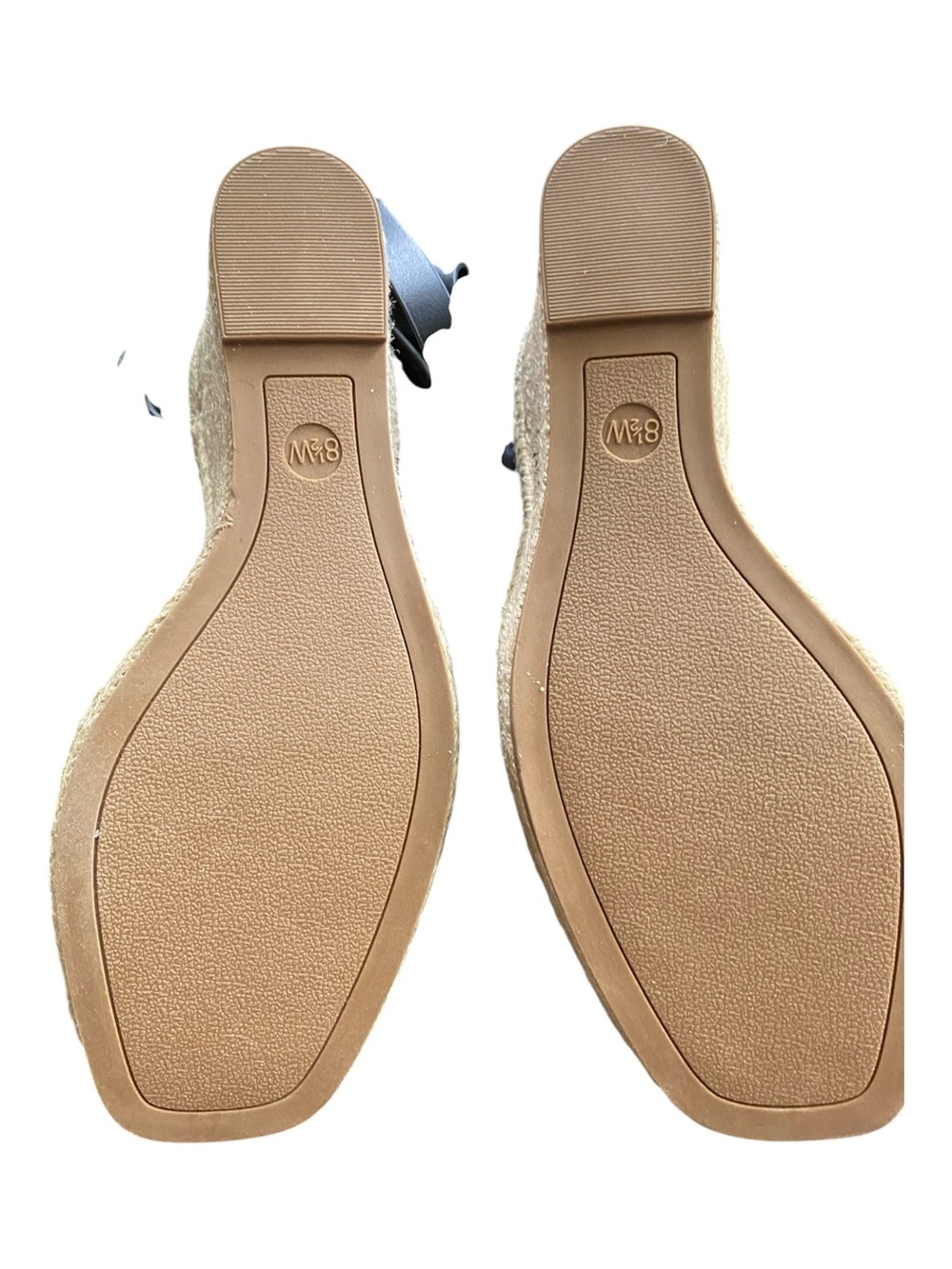 A New Day Black Espadrille Wedge Sandals 8.5W Wide Width Coastal Ankle Strap - Picture 4 of 6